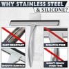 Stainless Steel Shower Squeegee with Silicone Blade and Hook