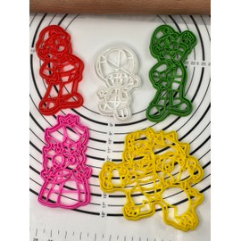 The Mario and His Friends Set of 5 Cookie Cutters Produced by 3D Kitchen Art