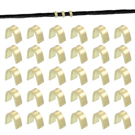 sourcing map Bow String Nocking Points 6x3x6 mm Bow String Measurement Tool Brass for Recurve Compound Bowstring Archery Accessories (Gold, Pack of 30)