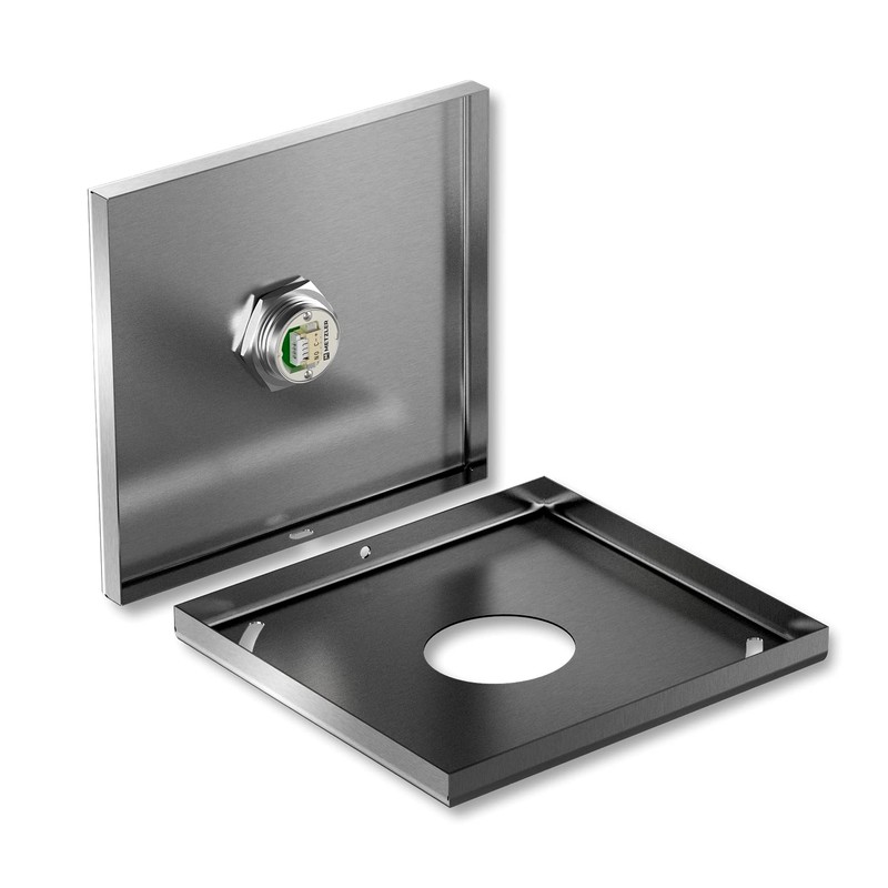 Metzler Ultra-Flat Stainless Steel Push Button, Rust-Proof IP67, Installation Diameter