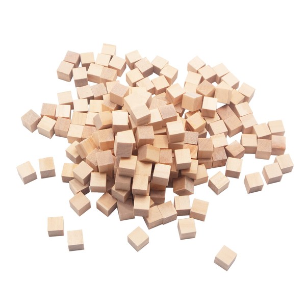 CUWELT 400pcs Small Wooden Cubes, 10mm (0.4 inch) Wood Square Blocks Natural for Crafting, Unfinished Wood Cubes for DIY, Handmade, Decoration, Woodcrafts