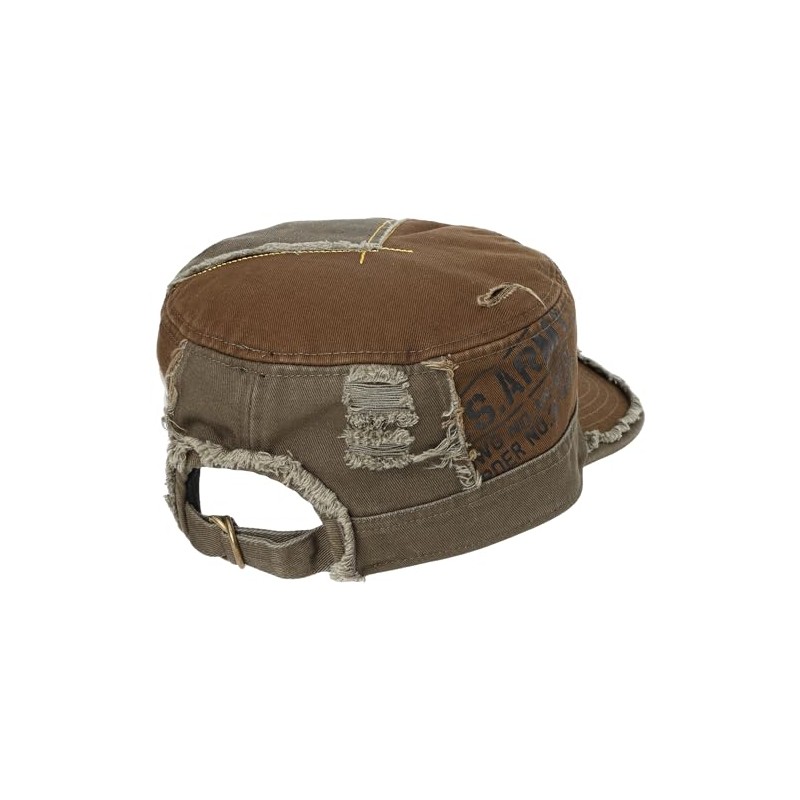 Avirex Distressed Vintage Work Cap, Khaki, 57 to 59 cm