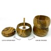 Ezo.Home Olive Wood Salt Cellar with Spoon and Lid, Elegant