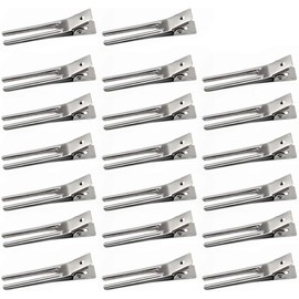 50 Piezas Pinza Pelo de Hierro Plata, Doble Horquilla 4.5 Cm Fácil de Abrir, Sujeción Firme, sin Marcas ni Dobleces, para Lavado Facial y Maquillaje