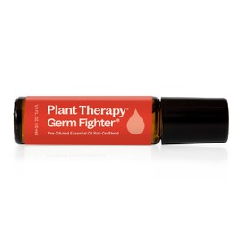Plant Therapy Germ Fighter Essential Oil Blend 100% Pure, Pre-Diluted Roll-On, On-The-Go Natural Aromatherapy, Travel Size, Get Healthy Faster, Therapeutic Grade 10 mL (1/3 oz)