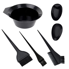 1st Choice Hair Dye Color Brush and Bowl Set, Hair Color Brush Mixing Bowl Kit Tint Comb for Hair Tint Dying Coloring Applicator(three brushes+mix bowl+earmuffs)