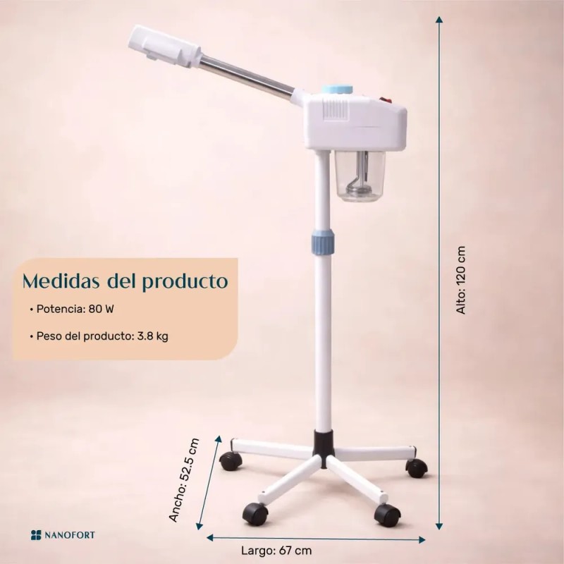 Vaporizador Facial Profesional con Ozono para Estética y Spa