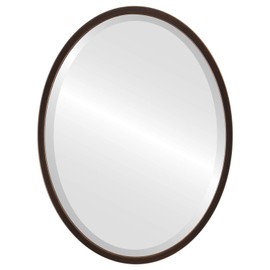 OVALCREST - Oval Wooden Beveled Wall Mirror for Home Decor, Bathroom, Vanity, Bedroom, Living Room, Hallway - Rubbed Bronze - 13.1x17.1 Outside Dimensions - London Style