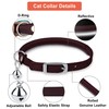 OOPSDOGGY Rolled Leather Cat Collar with Bell, Reflective Kitten Collars
