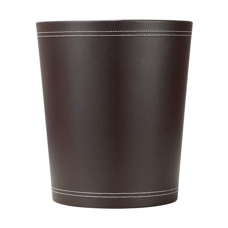 KINGFOM™ Classic Leather Waste Bin, Creative Waste Paper Basket, Storage