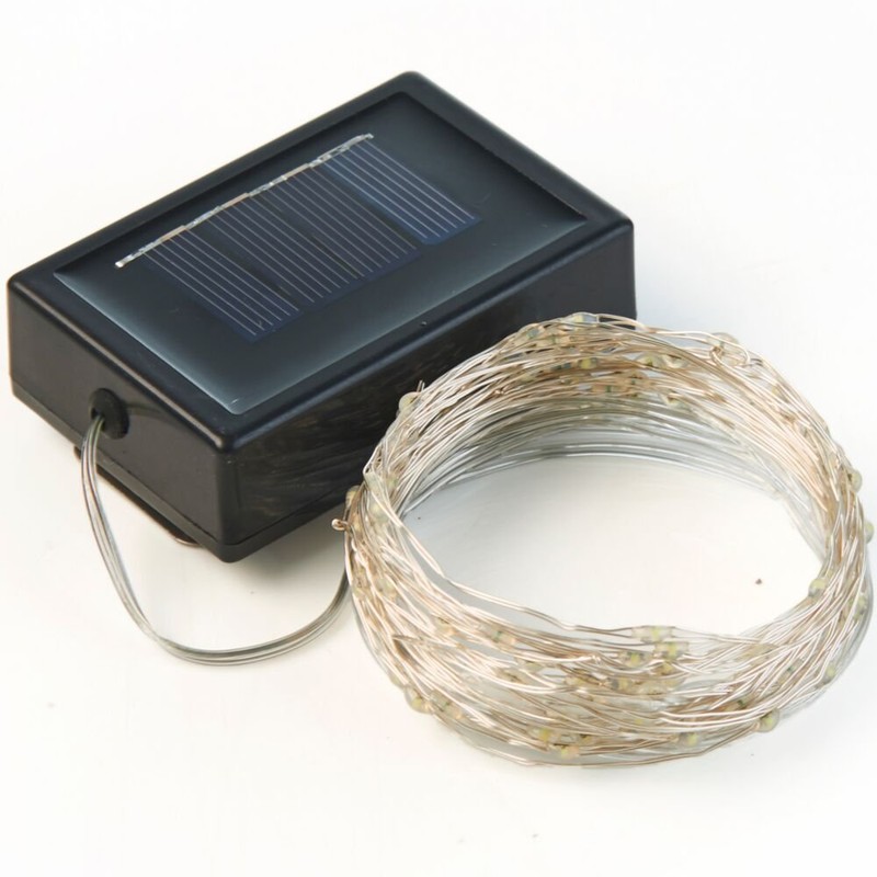 Solar Powered String Lights, 100 LED Copper Wire Lights, Waterproof