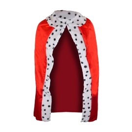 HENBRANDT Children’s Long Red King Robe Royal Cape for King and Queen Royal Fancy Dress Costume Unisex Accessory for Boys and Girls Royal Outfit for Kids