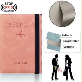 PAGAMADU Passport Case Pack 4u, Passport and Travel Document Holder, 4 Colours, RFID and NFC Blocking, PU Leather, multicoloured, pequeño, Contemporary