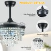 YITGOG Smart Crystal Fandelier with APP Control, 36" Retractable Ceiling