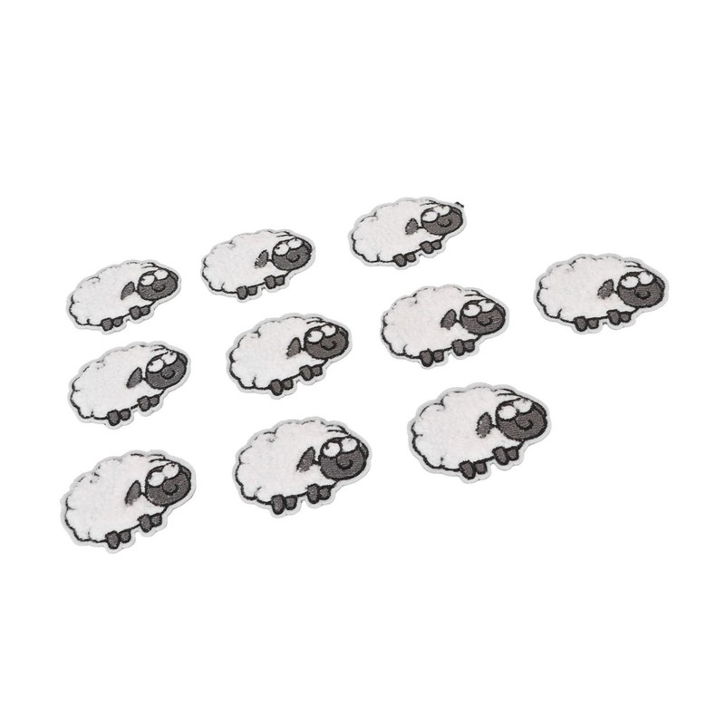 30pcs Cloth Patches Embroidered Iron On Sew On Sheep Shape