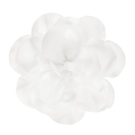 M METERXITY Rose Flower Brooches and Pins for Women, 5.5 Inch Lapel Pins Dainty Satin Fabric Big Camellia Hair Flowers Clips for Wedding/Parties/Clothes/Jewelry [14cm, White]