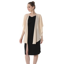 Baoqiya - Chal de gasa de noche, chales y envolturas para mujer, vestido de novia para ocasiones especiales, Champán, Talla única