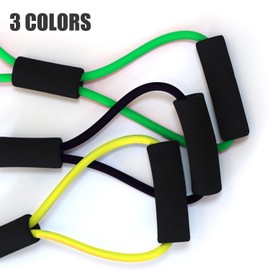 Dingbear 3 Pieces Resistance Bands in Figure 8 Shape, Yoga, Pilates, Squats, Muscle Training, Fitness Expander, Resistance Training Bands for Home and Gym (Yellow + Green + Black)