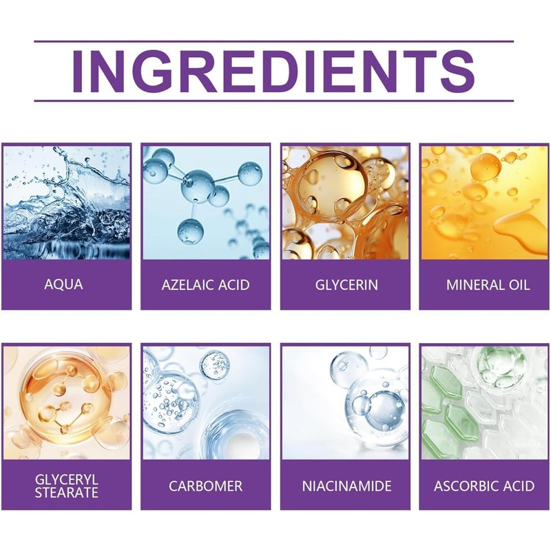 4 Piezas Crema Ácido Azelaico 15% Suero Facial,Sérum para el