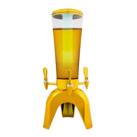 3 Faucets Beer Tower, 3L Clear Beverage Tower Dispenser with Included Ice Tube and LED Lights for Parties Home Bar BBQ