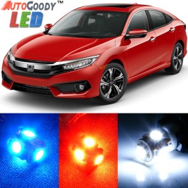 Dome, Map Reading, Courtesy Door Step Light 8 x Premium Xenon White LED Lights Interior Package Kit for Honda Civic + Tool