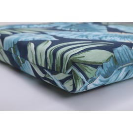 Pillow Perfect Outdoor/Indoor Tortola Midnight Blue Square Corner Seat Cushions, 2 Count