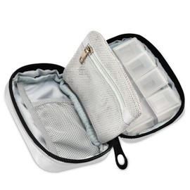 Naanle Pill Organizer Pill Box 7 Day Pill Case Bag Travel Pill Organizer Bag with Zipper Portable Weekly Case Compact Size for Vitamin Supplement Holder