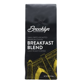 Brooklyn Beans Breakfast Blend 100% Arabica Craft Roasted Ground Coffee, Light Roast, 12 Ounce Bag