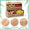 AceOrbit 6 Pack Wood Pantry Storage Bins 4 Wooden Storage