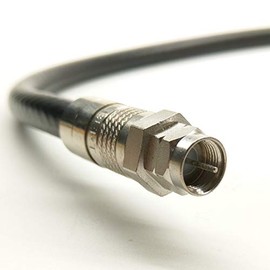 PHAT SATELLITE INTL - Made in USA Long Run RG11 Indoor Outdoor HDTV Antenna Coaxial Cable, 3x Shields, 14 AWG 75 Ohm, Corning Gilbert F-Type Connectors, UL ETL, Audio Video Coax (140 feet, Black)