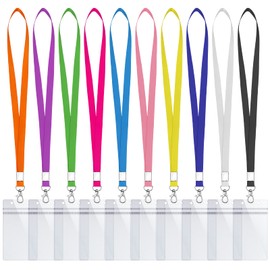 Auidy_6TXD 10 Stück Ausweishülle Schlüsselbänder mit Kartenhalter Ausweis für Business Karten, Studentenausweise, Visitenkarten, Bus -Karten