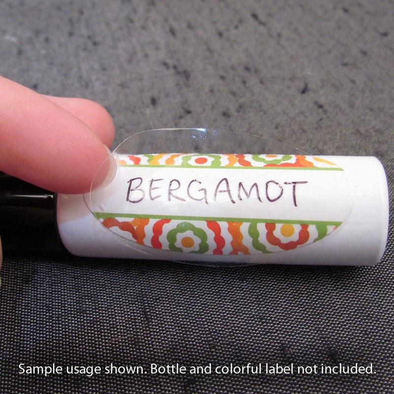 81 Clear Oval Waterproof Label Protectors for Essential Oil Bottle