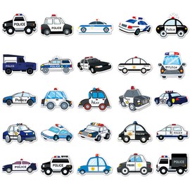 50 Packs Police Cars Stickers Water Bottles Laptop Phone Motorcycle Computer Guitar Skateboard Hydroflasks Police Cars Vinyl Sticker Waterproof Aesthetic Trendy Decals for Teens Girls Adults