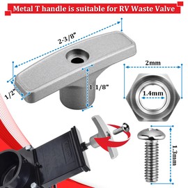 SAQXK 2 Pack Metal RV Sewer Valve Handles Replacement Kit for RV Water Tank Valve Waste Valve Extension Rod Handle, RV Grey and Black Tank Sewer Valve Parts