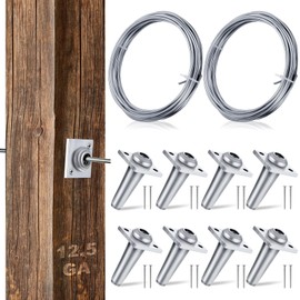 8 Pcs Anchor Wire Vise Anchor Vise with Screws Grape Trellis 2 Rolls Galvanized Wire Stainless Steel Wire Braces Wire for Tightening 12.5 Gauge Wire to Build Trellises, Vineyards, Fences and Arbors