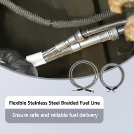 Flexible Stainless Steel Braided Fuel Line Compatible with Chevy Silverado 1500 2500 3500, GMC Sierra 1500 2500 3500 Replaces 819-846 15237136 15946200