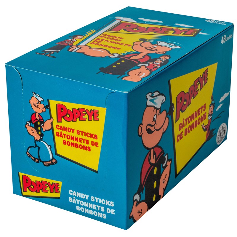 POPEYE Candy STICKS 16g per box 48ct {Imported from Canada}