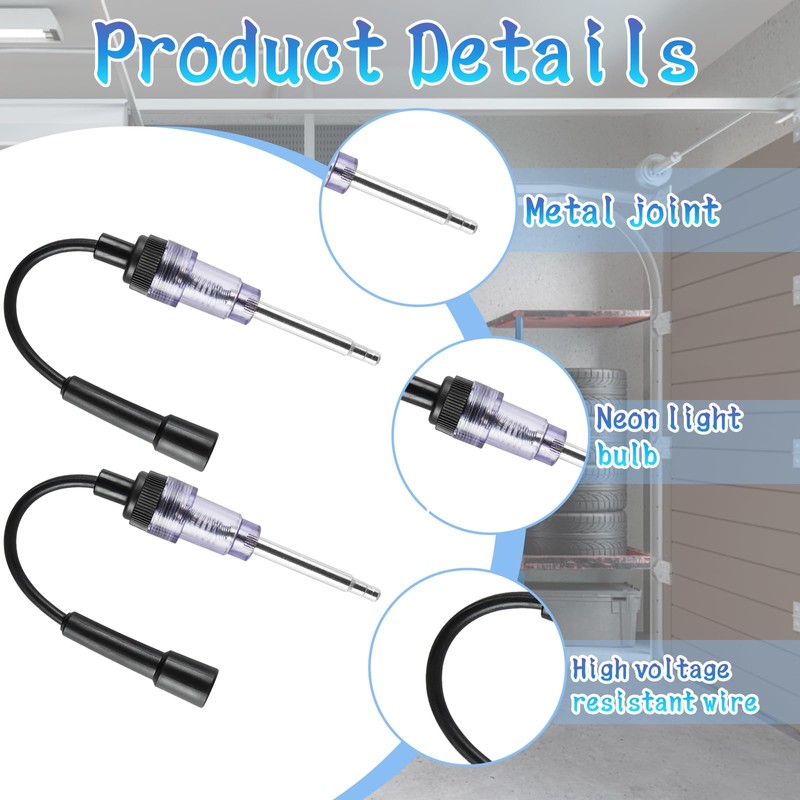 2-Piece Set Spark Plug Tester, Ignition Spark Tester, Engine Diagnostic