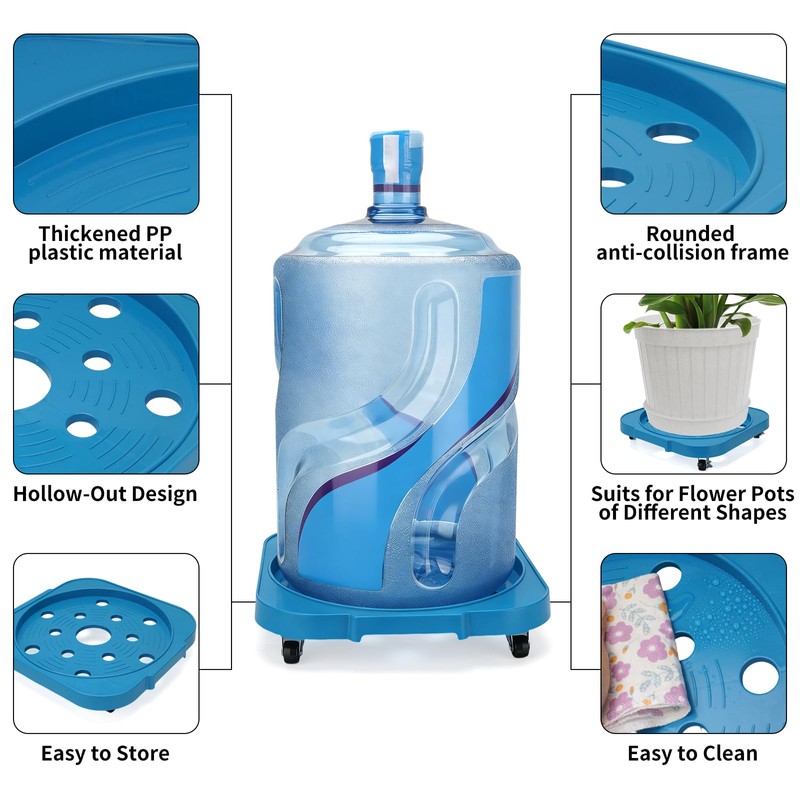 iwreaiy 3-Pack 5 Gallon Bucket Dollies with Locking Casters