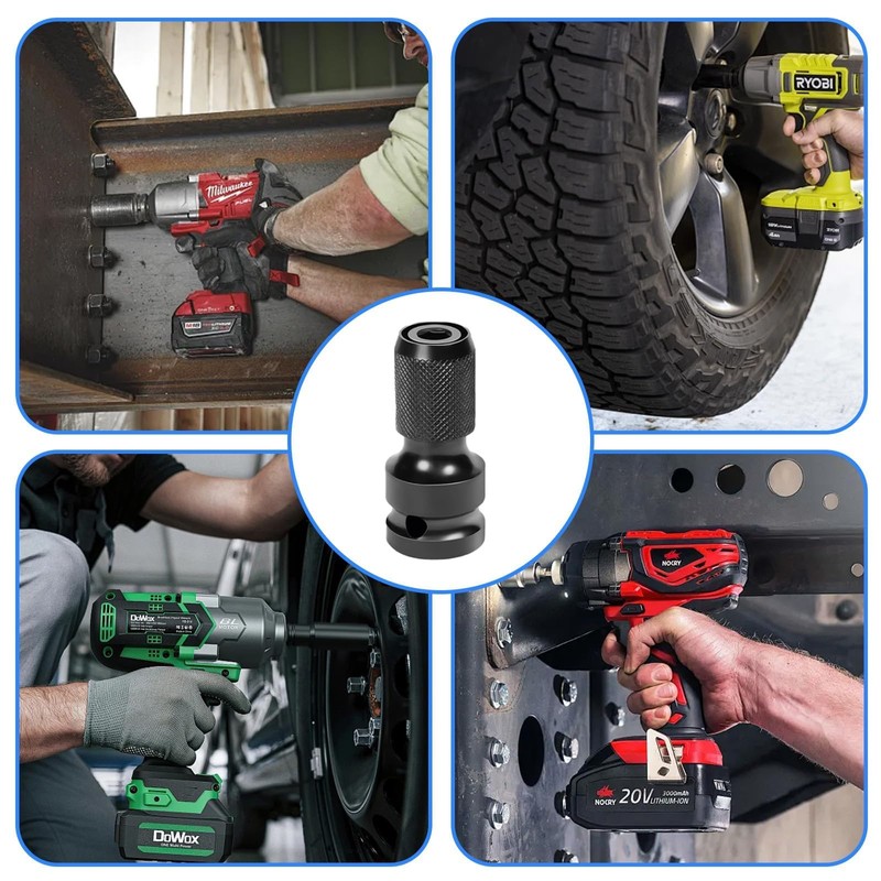 4 x Impact Wrench Bit Adapter, 1/2 to 1/4 Inch