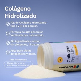 Colageno Hidrolizado Puro 10g Collagen Peptides Hidratación Movilidad Colágeno Polvo Tipo Iii Aminoácidos Esenciales Alta Pureza Fácil Disolución