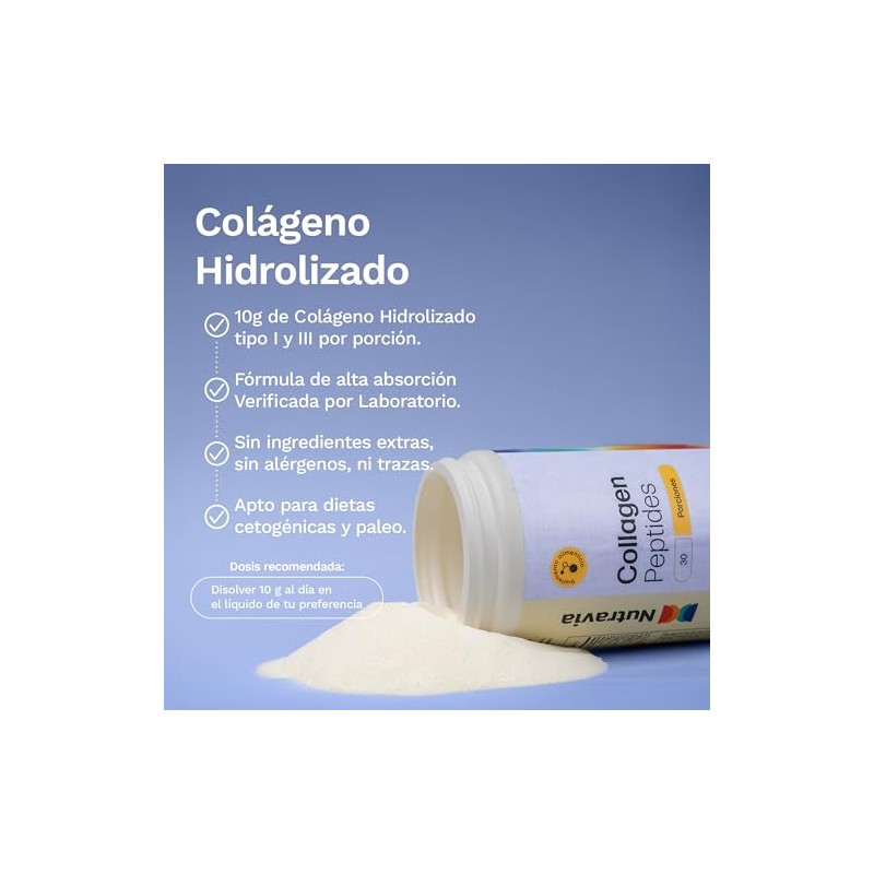 Colageno Hidrolizado Puro 10g Collagen Peptides Hidratación Movilidad Colágeno Polvo