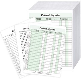 Resholder 150 Pcs Patient Sign in Sheets Carbonless 3 Part Patient Sign in Label Forms Peel Off Adhesive Labels Hipaa Compliant 8.5 x 11 Inches Sheets for Doctor Dental(Green)