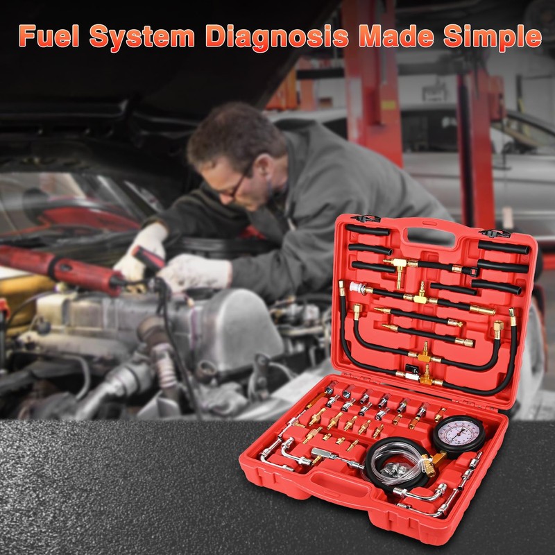 GOOACC Fuel Injection Pressure Tester Kit - 0-140 PSI Gasoline
