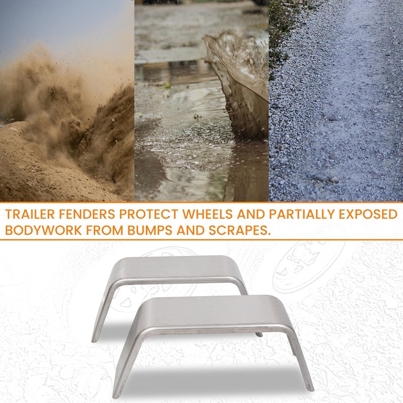 ECOTRIC Square Trailer Fenders For 14"-16" Wheels Compatible with Car