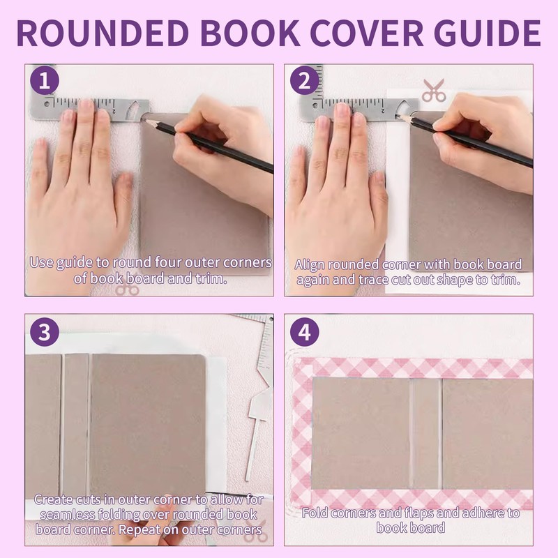 Xiciki Book Cover Guide, 5 in 1 Iron Metal Bookbinding