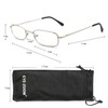 EYE ZOOM 3 Pack Classic Readers Rectangular Metal Reading Glasses