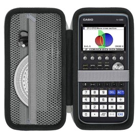 co2CREA Carrying Case for Casio fx-CG50 PRIZM Color Graphing Calculator, Protective Storage Box with Mesh Pocket for Cables, Pencil, Ruler (Black)