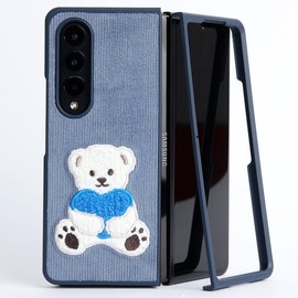 Design Skin (신세계김해점)( 갤럭시 Z폴드4 ) 자수 바타입(빅베어)-핑크 ITM22799 (Shinsegae Gimhae Store) (Galaxy Z Fold 4) Embroidered Batter Type (Big Bear) - Pink ITM22799