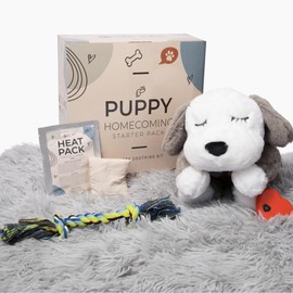 Heartbeat Puppy for Dogs - Plush Toy: Cuddling Companion - Heartbeat: Soothes Anxiety - Dual Heat Packs: Provide Warmth - Chew Toy: Fun Play - Soft Blanket: Cozy Comfort - Gift for Homecoming Puppies